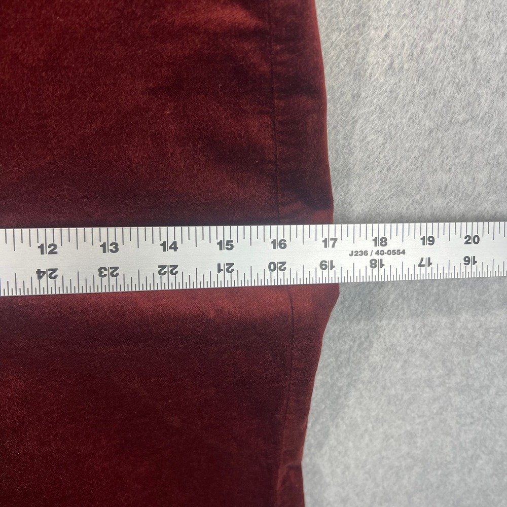 Pilcro Velvet Flare Pants Women 27 Burgundy Red High Rise Wide Leg Boho EUC - Picture 6 of 9